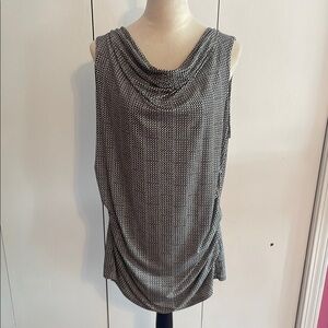 Elegant Black and White Drape Top